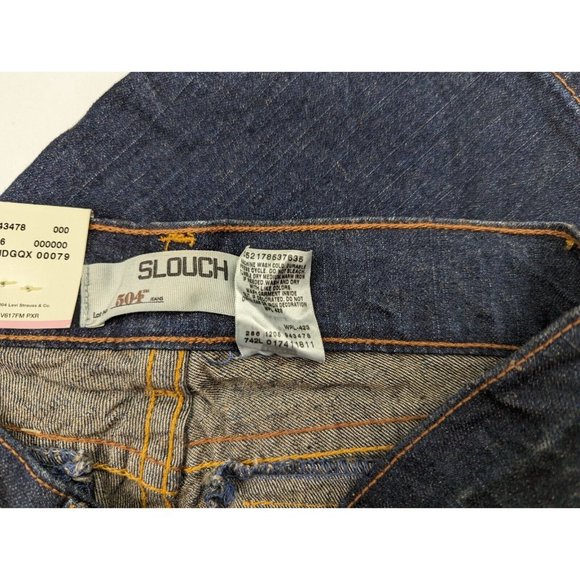 Vintage Y2K Levi's 504 Slouch Jeans Re-Issued Distressed Embroidery Size 7 New - Picture 11 of 11